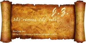 Jánossy Zénó névjegykártya